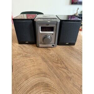 JVC FS-6000 Stereo Radio System Bookshelf AM/FM CD Black Opal Speakers Vintage